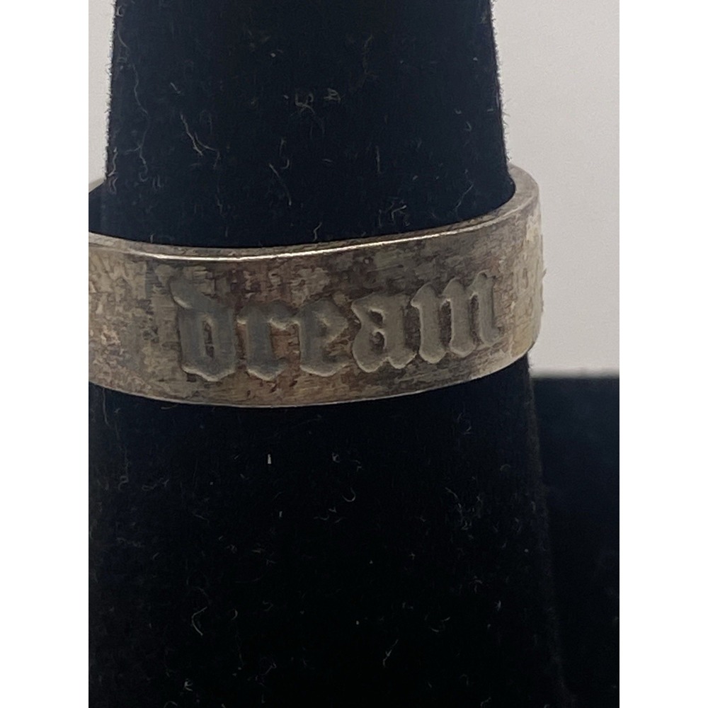 VTG Sterling Silver Band "Dream" In Gothic Old World English Font-7 Size Ring
